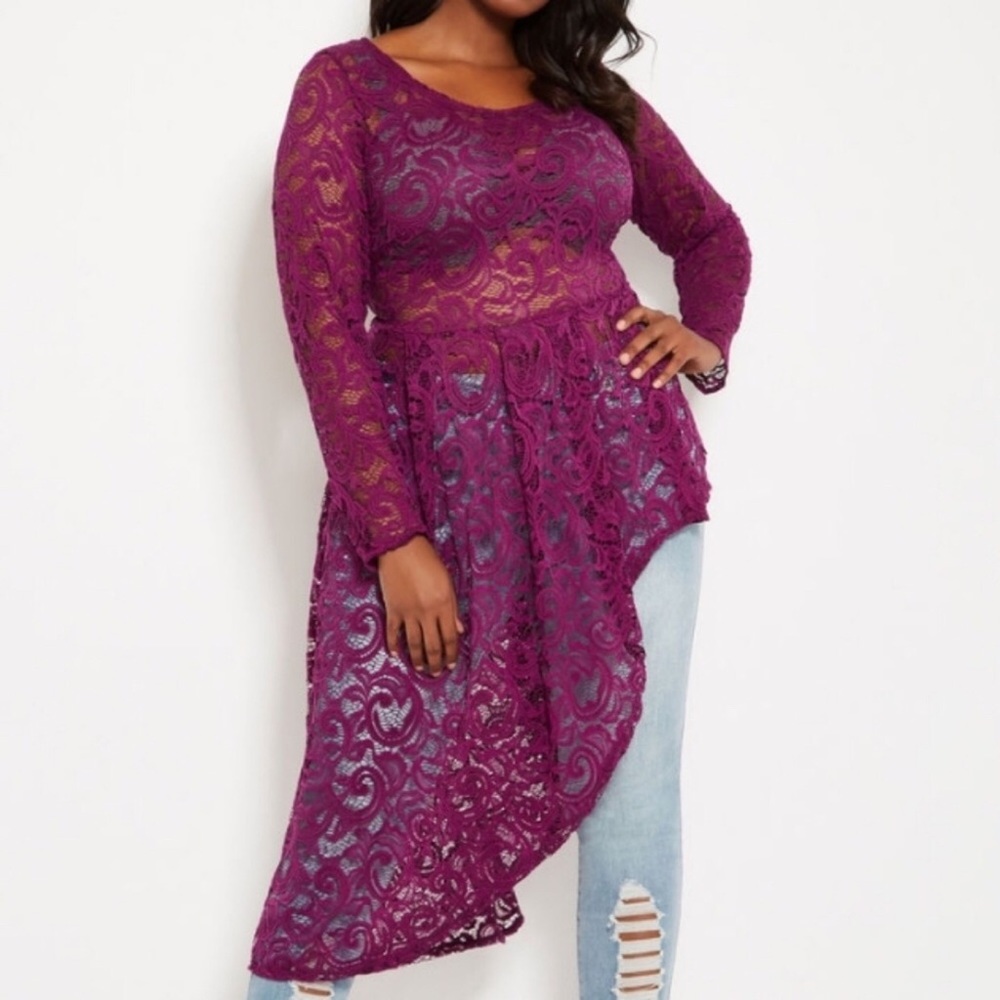 Asymmetrical Lace Duster